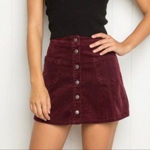 Brandy Melville corduroy a line skirt